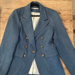 Veronica Beard Naira Denim Dickey Blazer Jacket - Size 6